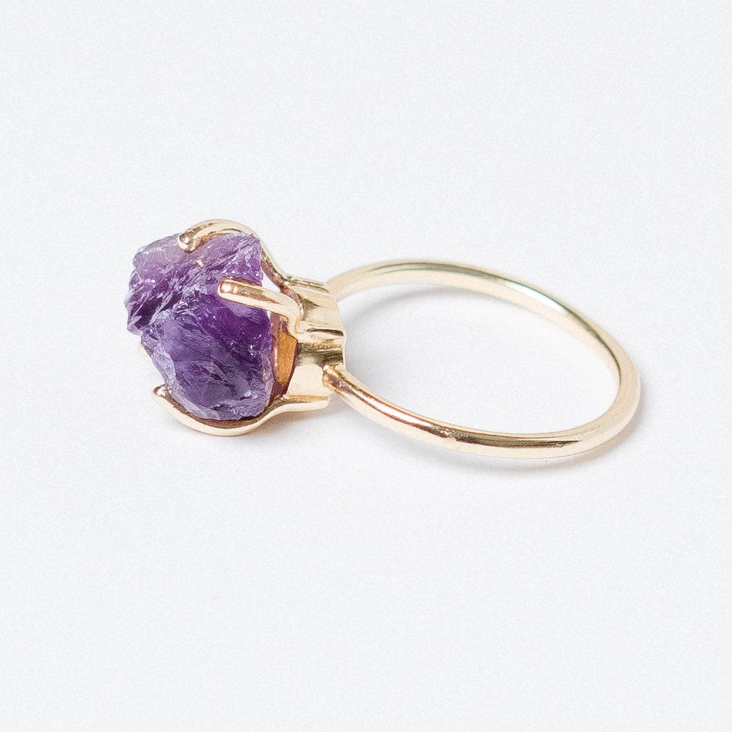 Amethyst Raw Freeform Gold or Silver Ring