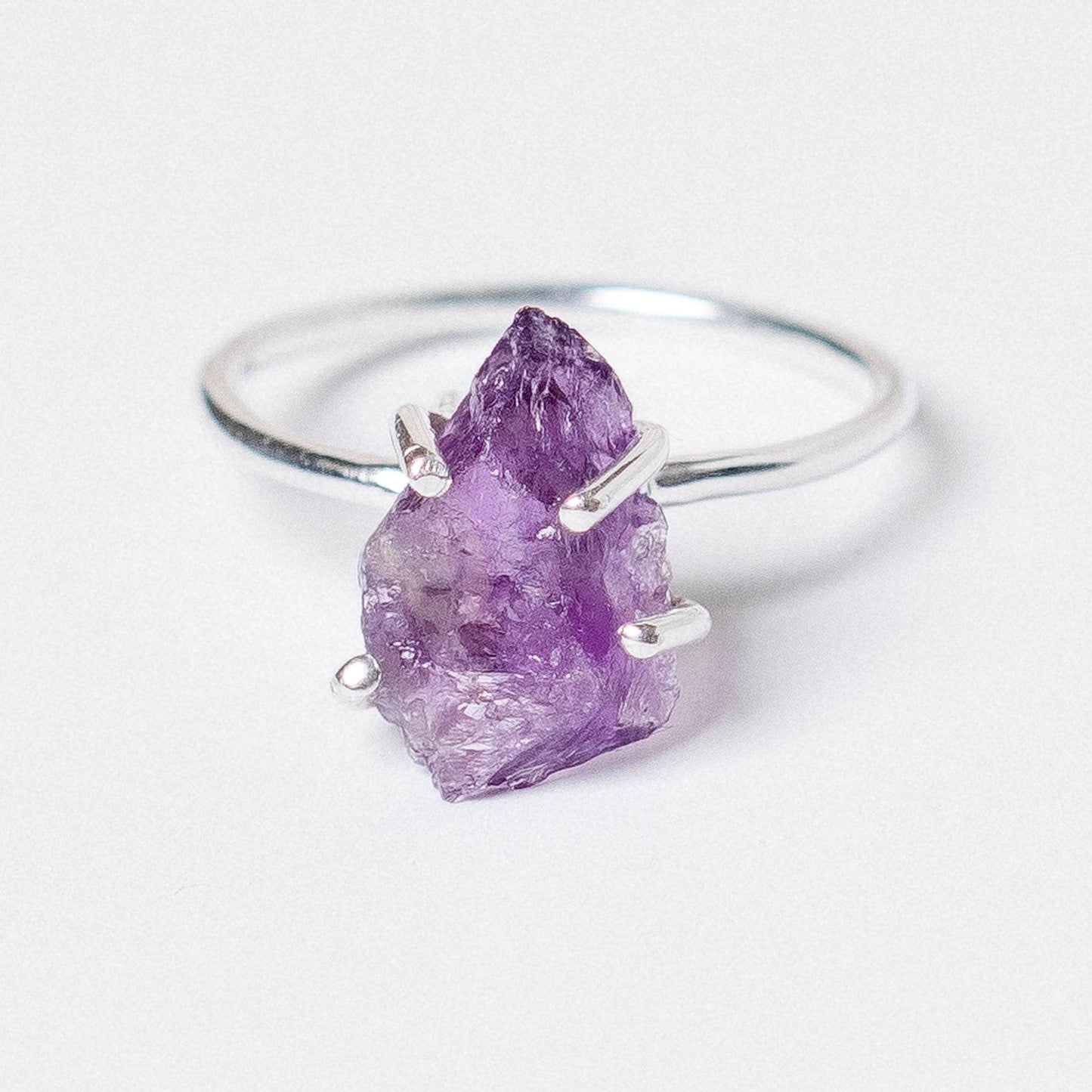 Amethyst Raw Freeform Gold or Silver Ring
