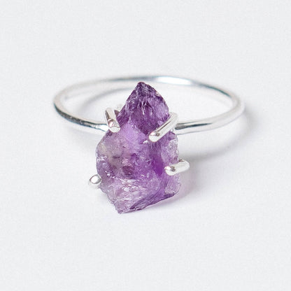 Amethyst Raw Freeform Gold or Silver Ring