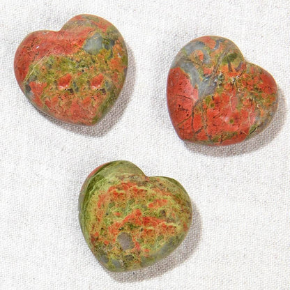 Unakite Mini Heart Set