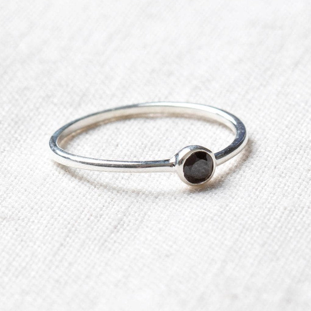 Black Tourmaline Silver, Gold or Rose Gold Ring