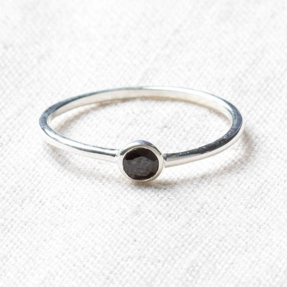 Black Tourmaline Silver, Gold or Rose Gold Ring