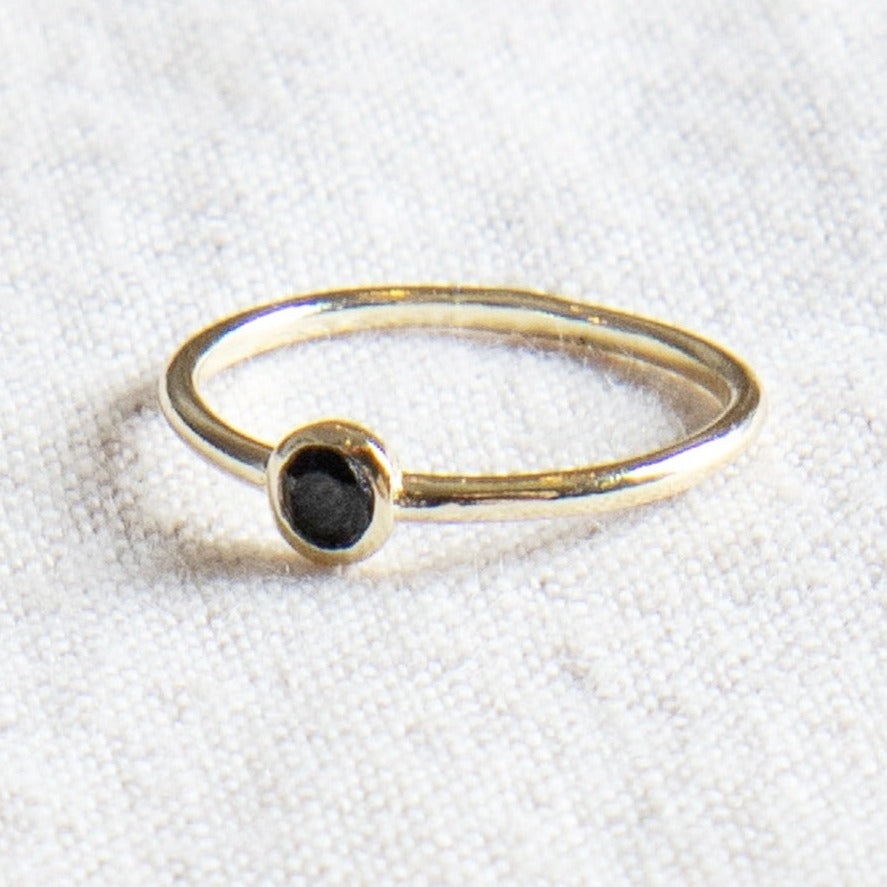 Black Tourmaline Silver, Gold or Rose Gold Ring