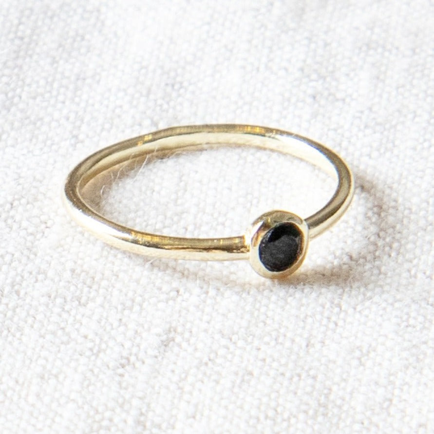Black Tourmaline Silver, Gold or Rose Gold Ring