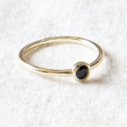 Black Tourmaline Silver, Gold or Rose Gold Ring