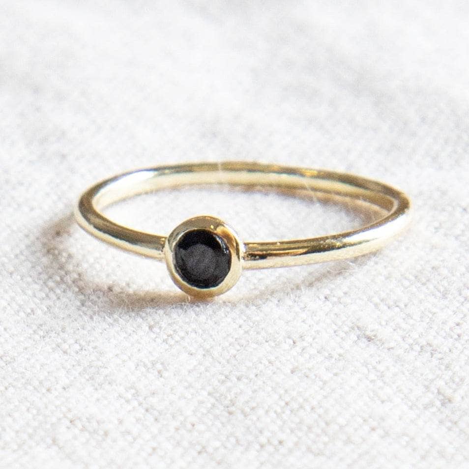 Black Tourmaline Silver, Gold or Rose Gold Ring