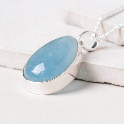Aquamarine Teardrop Pendant Necklace