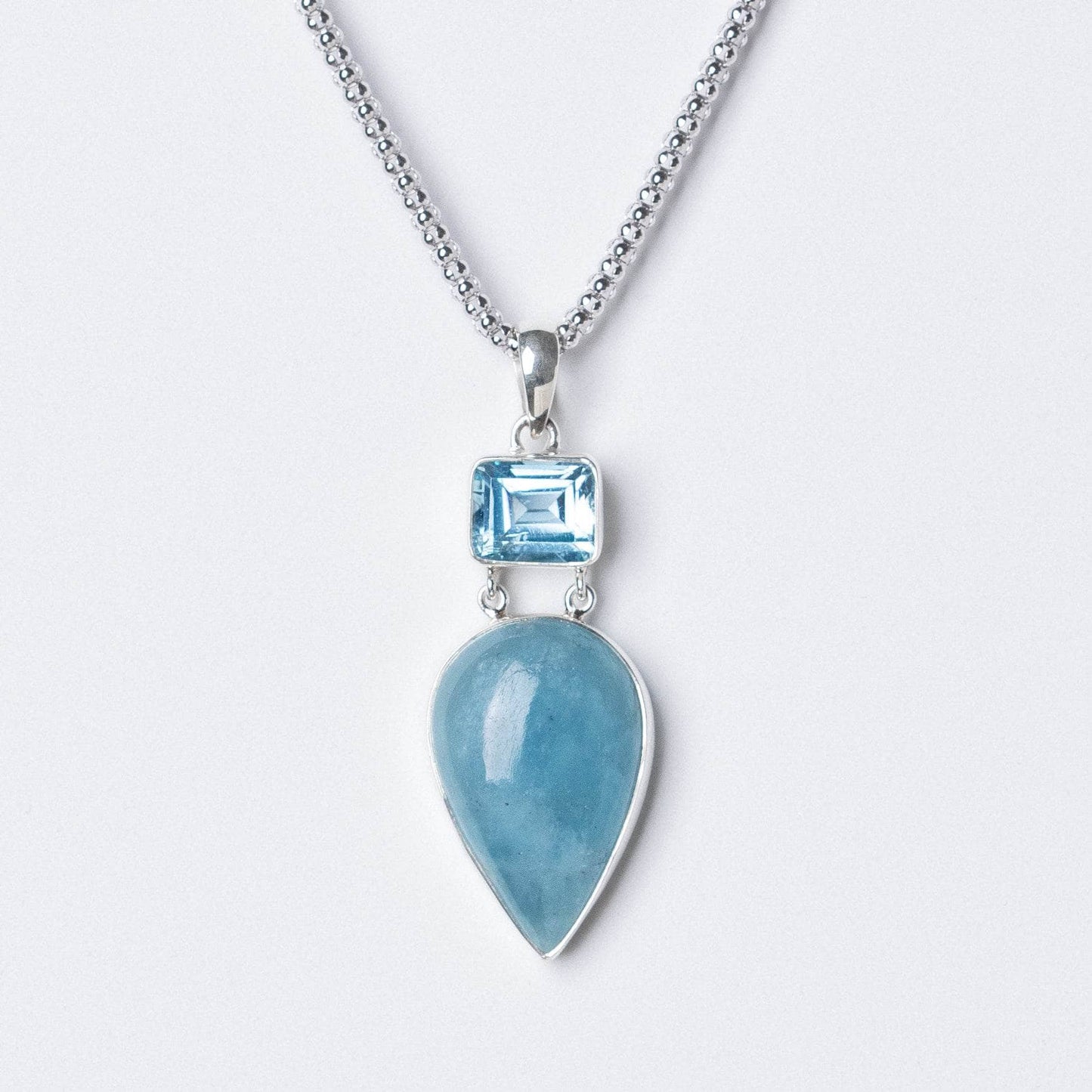 Aquamarine & Blue Topaz Pendant Necklace
