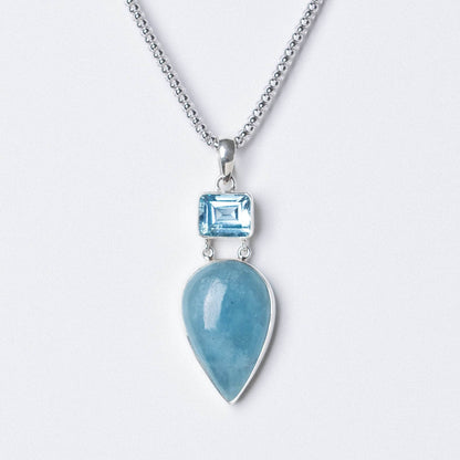 Aquamarine & Blue Topaz Pendant Necklace