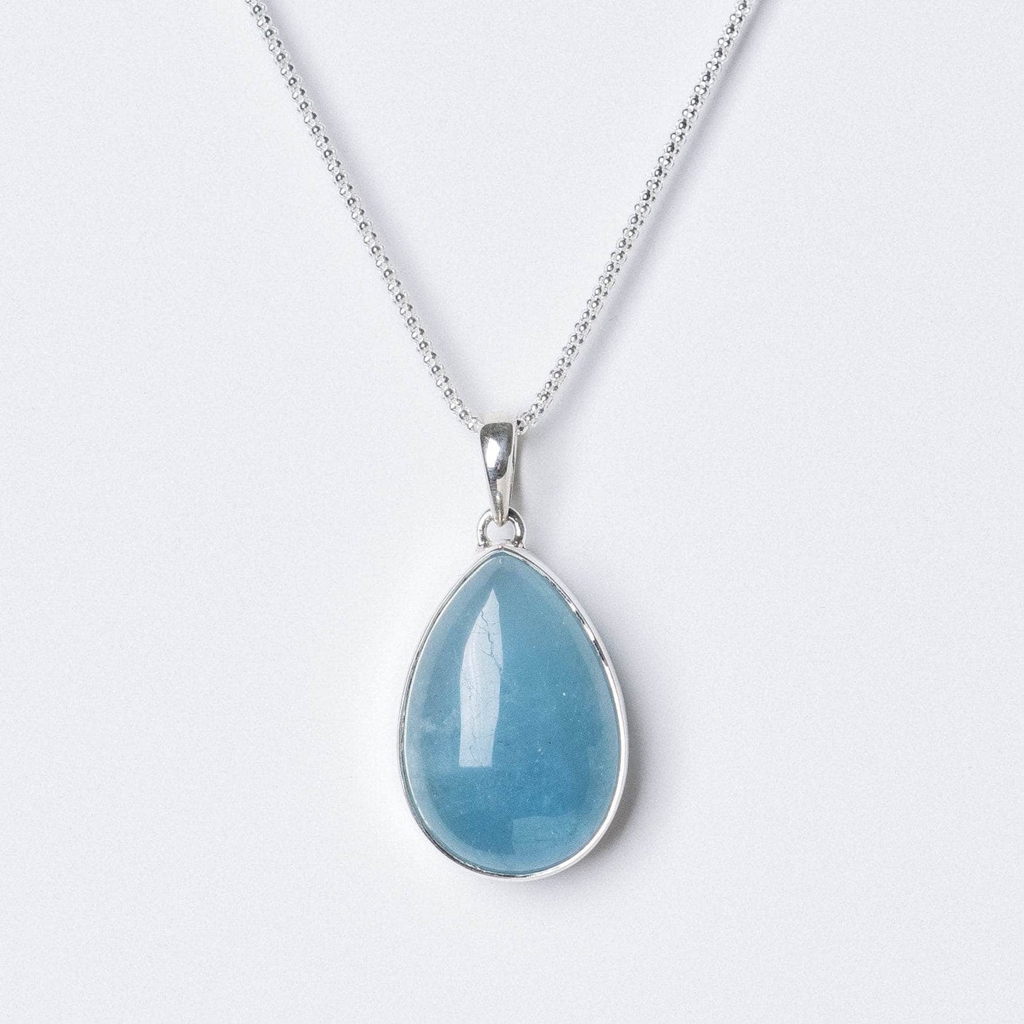 Aquamarine Teardrop Pendant Necklace