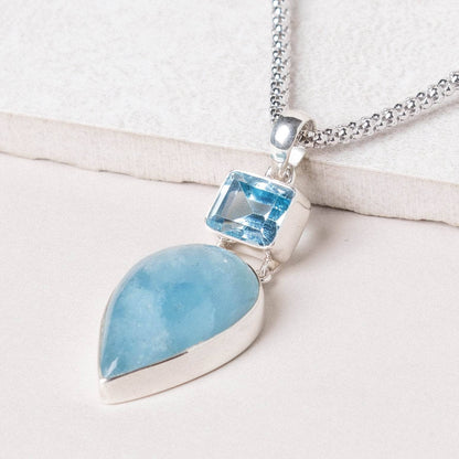 Aquamarine & Blue Topaz Pendant Necklace