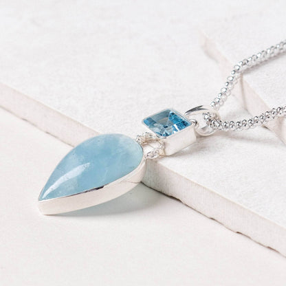 Aquamarine & Blue Topaz Pendant Necklace