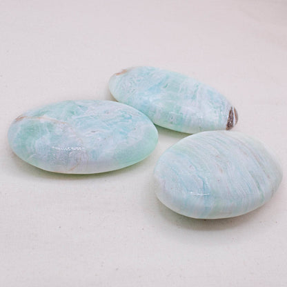 Blue Caribbean Calcite Palm Stones-AAA Premium Quality