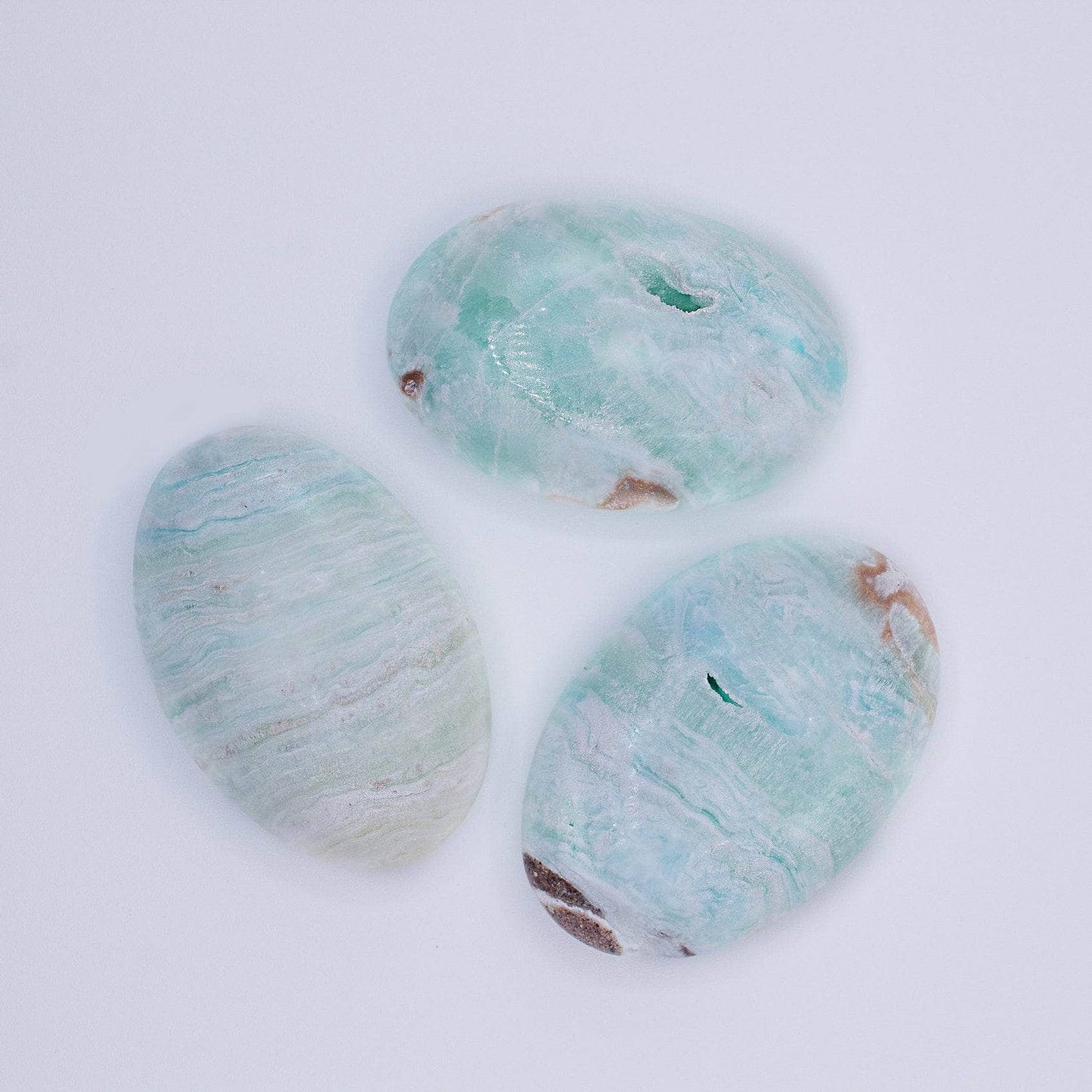 Blue Caribbean Calcite Palm Stones-AAA Premium Quality