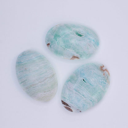 Blue Caribbean Calcite Palm Stones-AAA Premium Quality