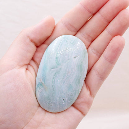 Blue Caribbean Calcite Palm Stones-AAA Premium Quality