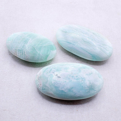 Blue Caribbean Calcite Palm Stones-AAA Premium Quality