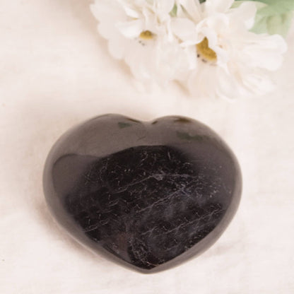 Black Tourmaline Heart - AAA Premium Quality - 1 of a Kind