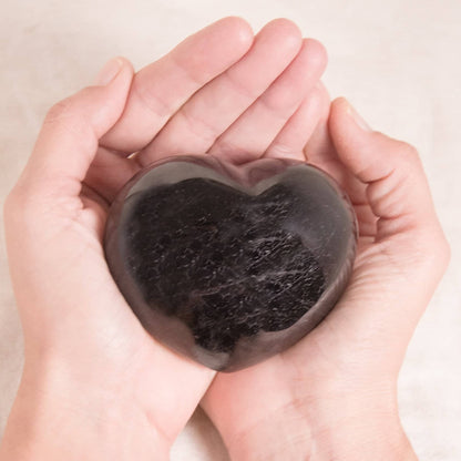 Black Tourmaline Heart - AAA Premium Quality - 1 of a Kind