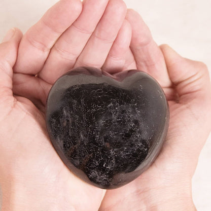Black Tourmaline Heart - AAA Premium Quality - 1 of a Kind