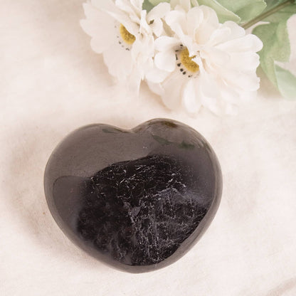 Black Tourmaline Heart - AAA Premium Quality - 1 of a Kind