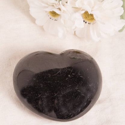 Black Tourmaline Heart - AAA Premium Quality - 1 of a Kind
