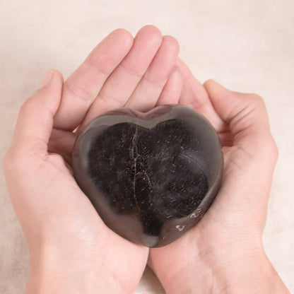 Black Tourmaline Heart - AAA Premium Quality - 1 of a Kind