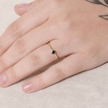 Black Tourmaline Silver, Gold or Rose Gold Ring