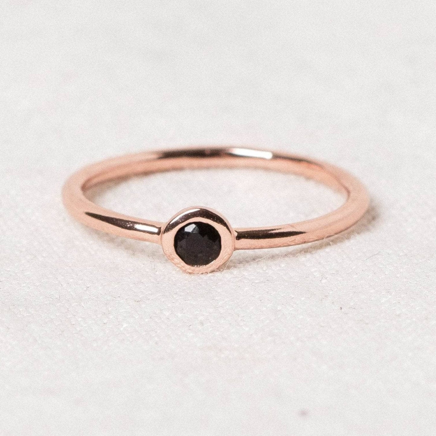 Black Tourmaline Silver, Gold or Rose Gold Ring