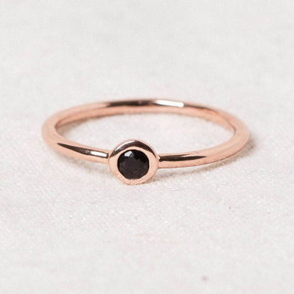 Black Tourmaline Silver, Gold or Rose Gold Ring