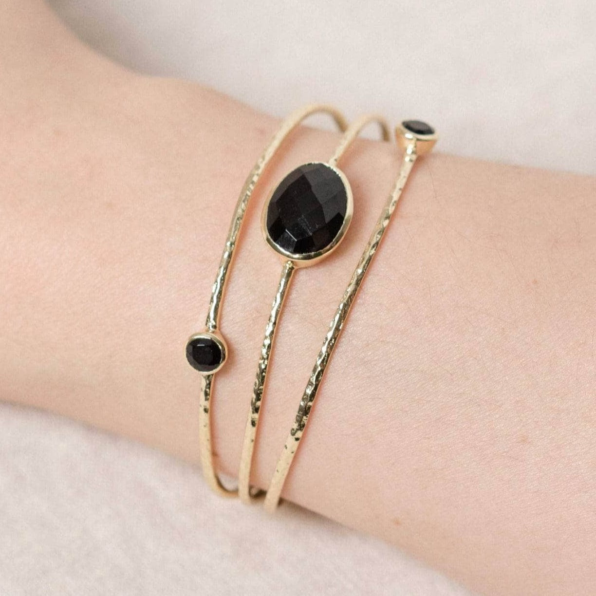 Black Tourmaline Gold or Silver Bracelet