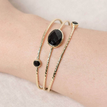 Black Tourmaline Gold or Silver Bracelet