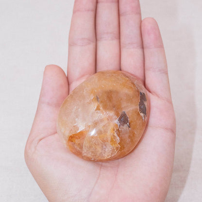 Yellow Hematoid Quartz Palm Stones - AAA Premium Quality