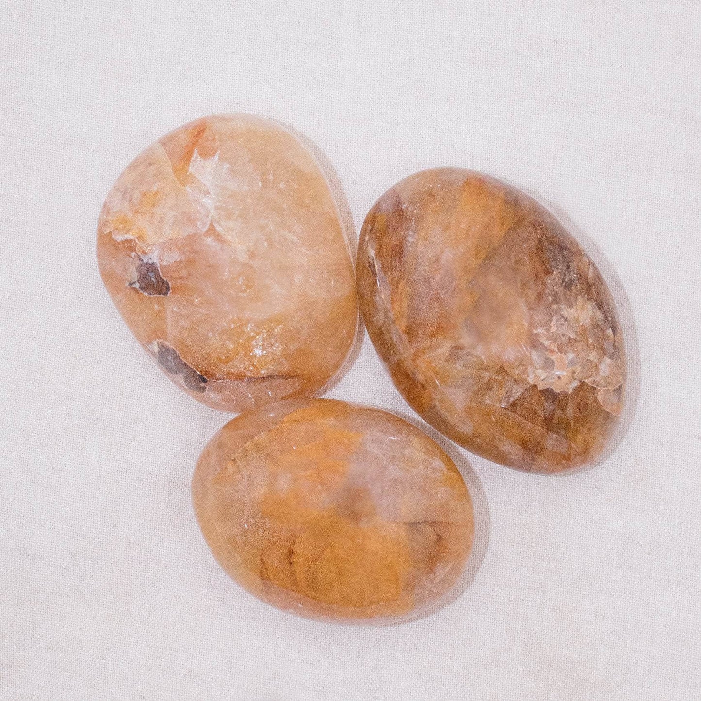 Yellow Hematoid Quartz Palm Stones - AAA Premium Quality