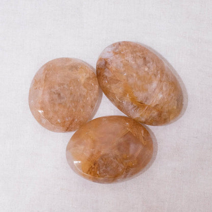 Yellow Hematoid Quartz Palm Stones - AAA Premium Quality