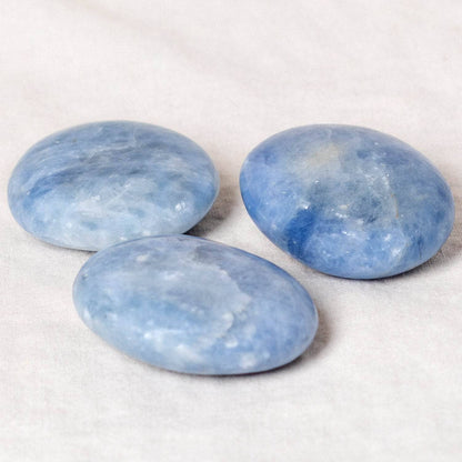 Blue Calcite Palm Stones - AAA Premium Quality