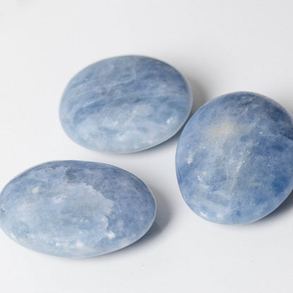 Blue Calcite Palm Stones - AAA Premium Quality