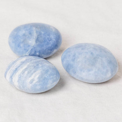 Blue Calcite Palm Stones - AAA Premium Quality