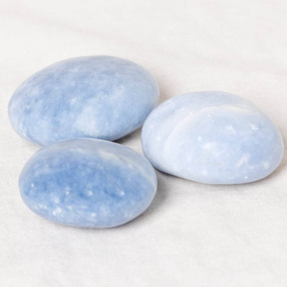 Blue Calcite Palm Stones - AAA Premium Quality