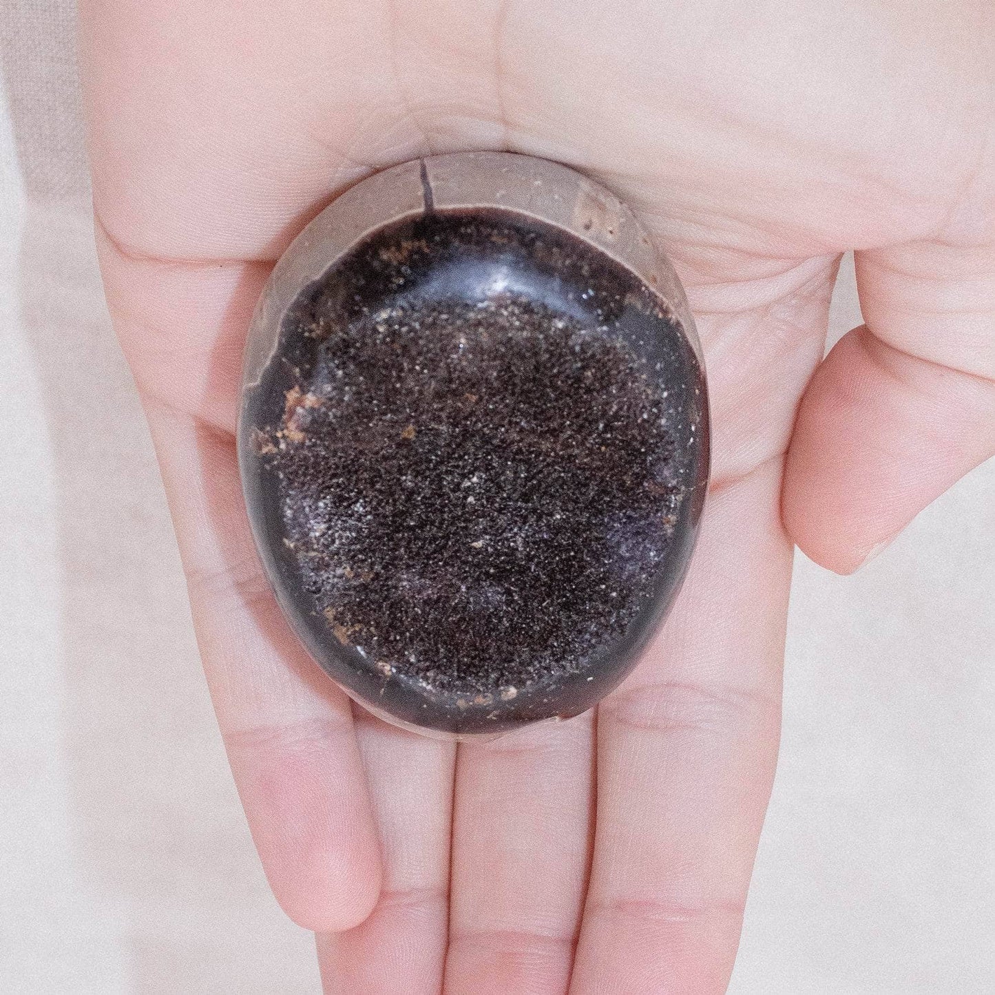 Black Septarian Palm Stones - AAA Premium Quality