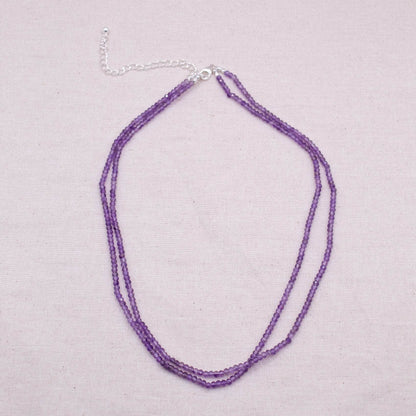 Amethyst Single or Double Strand Bead Necklace
