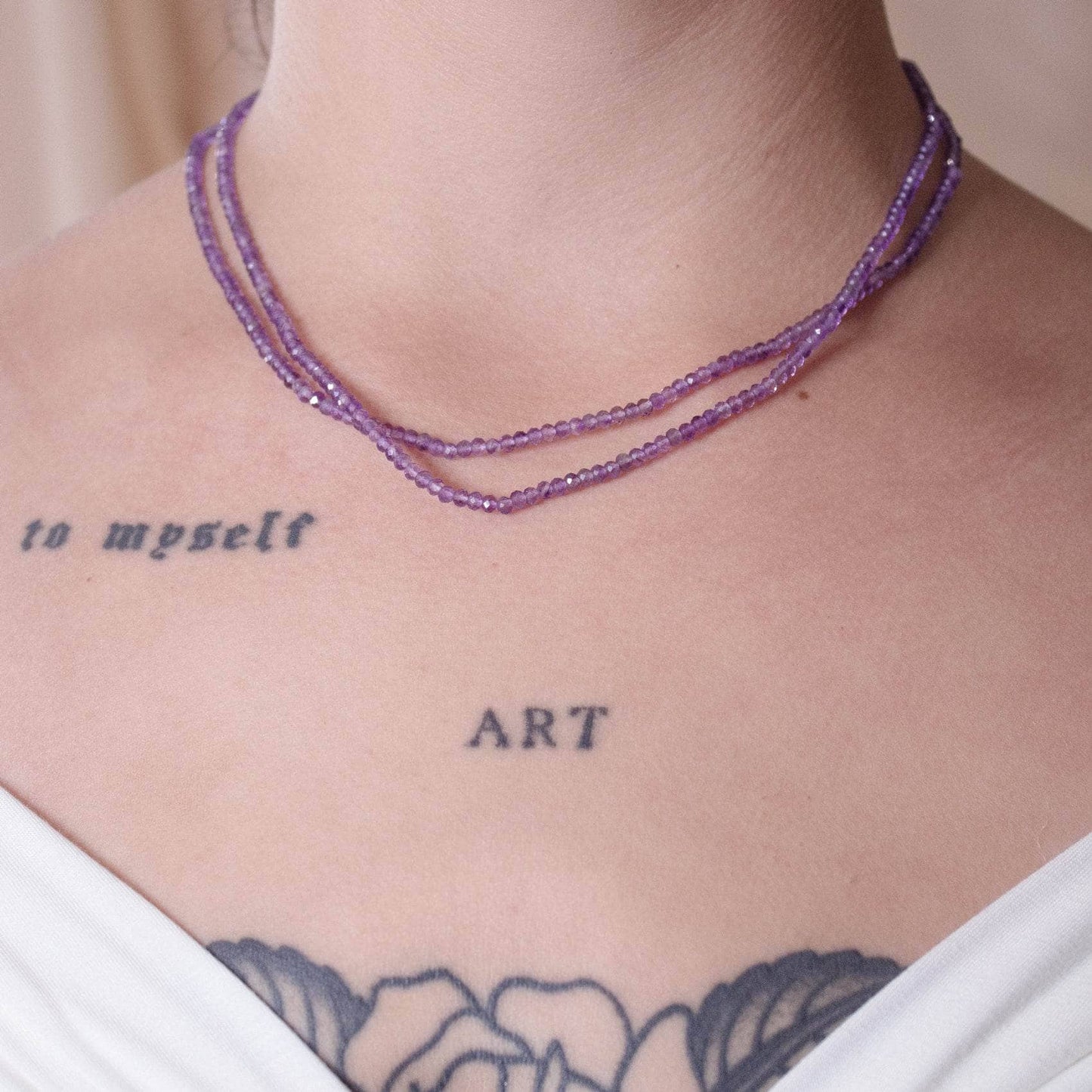 Amethyst Single or Double Strand Bead Necklace