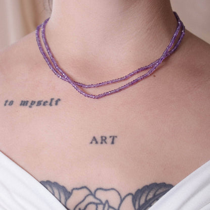 Amethyst Single or Double Strand Bead Necklace