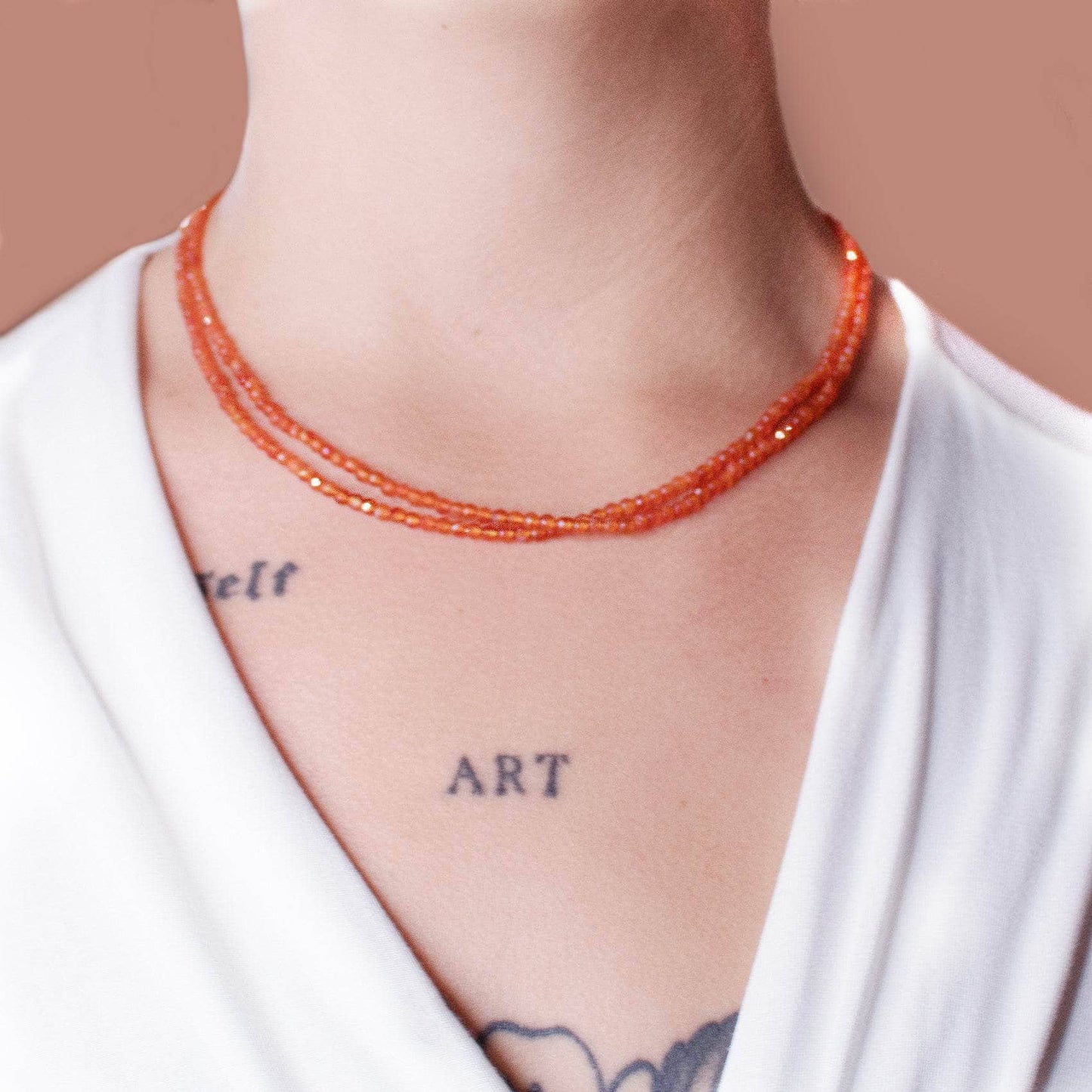 Carnelian Single or Double Strand Bead Necklace