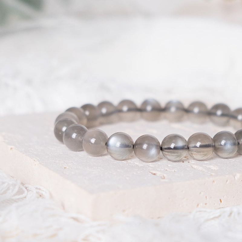 Transparent black moonstone bracelet