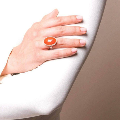 Carnelian Gemstone Ring- Size 7